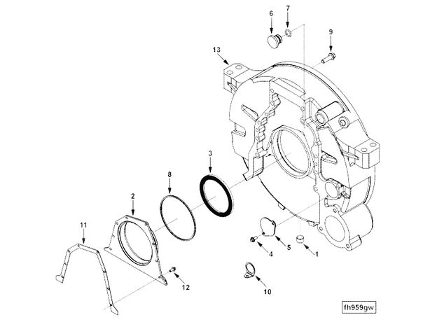 Картер маховика Cummins (Камминз) ISLe-310/340/375-30,300/375-20 КАМАЗ, Youtong, DF 3966571 49434